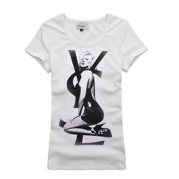 YSL short round collar T woman S-XL-005